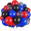 60Pcs Balloons 12 Inch Blue Black Red Balloons Birthday Party Supplies Latex Helium for Arch Garland Kit Boys Girls Themed Birthday Party Decorations