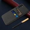 Hartes PC Handy-Rückcover für Samsung Galaxy A54 5G, Duale Kartenfächer, Sturzsichere Handyhülle mit Stofftextur
