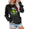 Women's Casual Comfortable Neck Hooded Long Sleeve Christmas Print Warm Sweatshirt