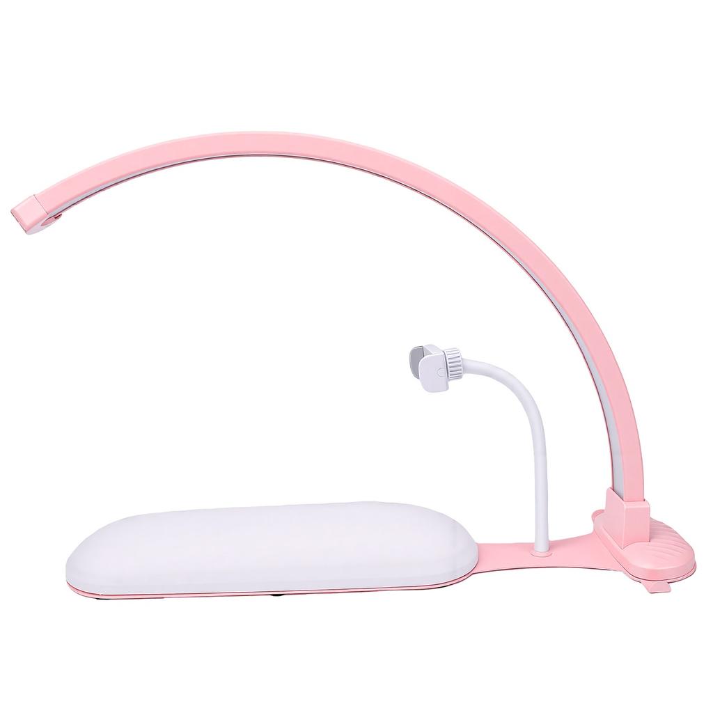 Half Moon Nail Light Multifunctional 3 Color Temperatures Half Moon Nail Lamp with Armrest Phone Holder for Home