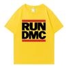 RUN DMC Grafikdruck Rundhals Oversized T-Shirt Streetwear 100% Baumwolle Herren Damen Kurzarm T-Shirts Beliebte Unisex Oberteile