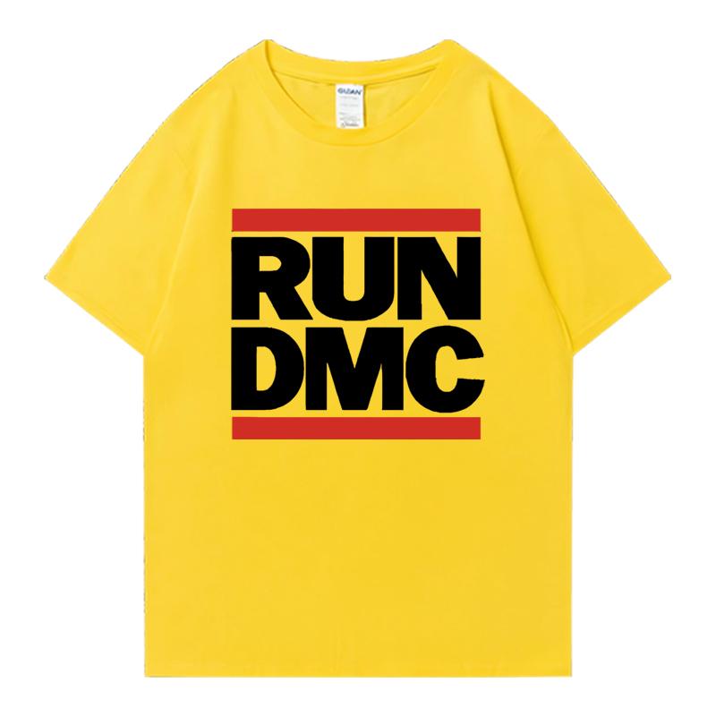 RUN DMC Grafikdruck Rundhals Oversized T-Shirt Streetwear 100% Baumwolle Herren Damen Kurzarm T-Shirts Beliebte Unisex Oberteile