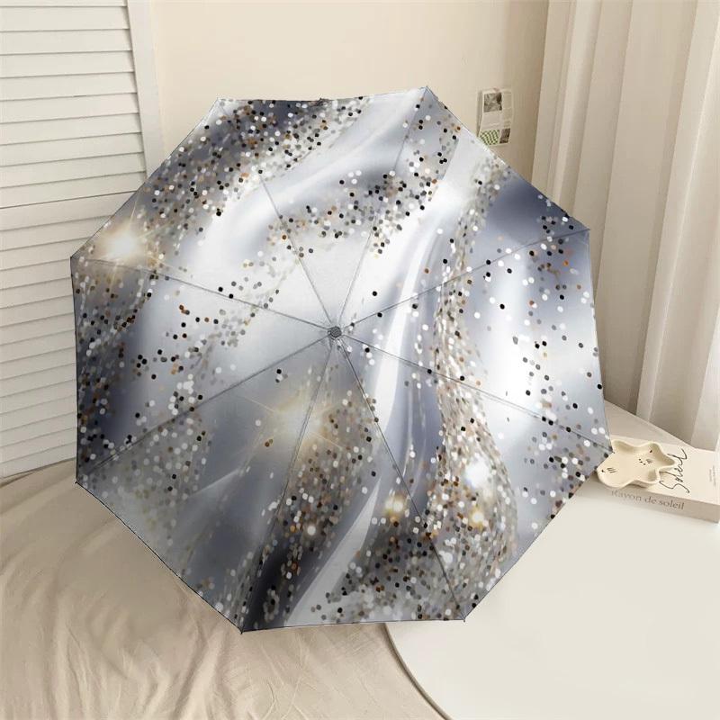 

1PC Glittering Waves Umbrella-8-Rib Reinforced, Automatic Open, Lightweight & Durable, Cute Fashion Accessory for Outdoor-K1240