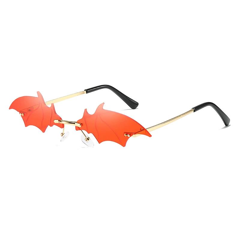 

Small Cat Eye Sunglasses Women Brand New Rimless Punk Sun Glasses Bat Shape Unique Eyeglasses Men UV400 Lentes Mujer