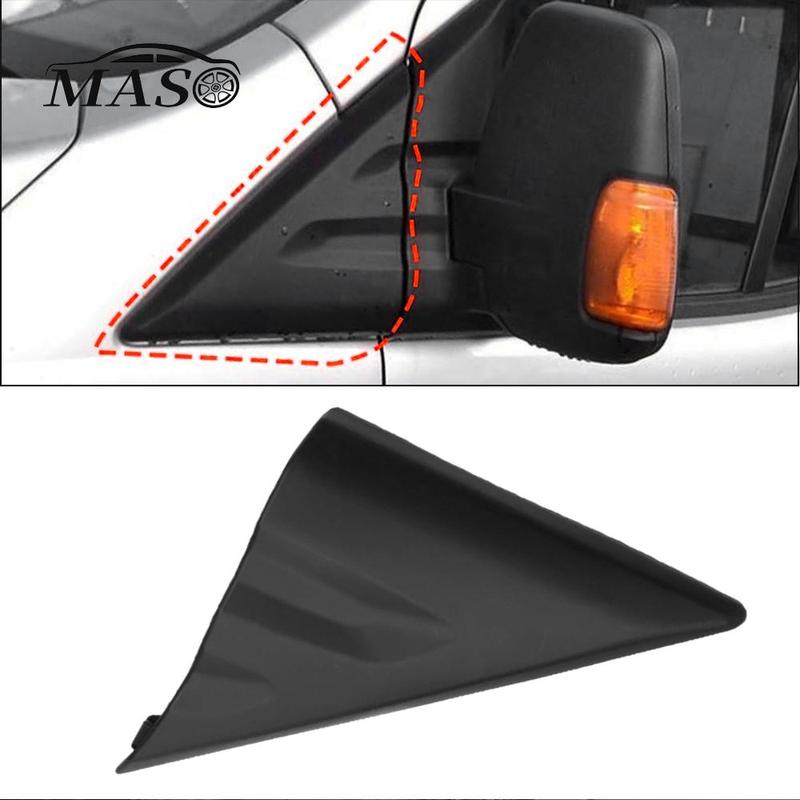Molding Door Mirror Triangle Plate Cover for Ford Transit MK8 2014- Matte Black Flag Cover Front Window A-pillar Triangle