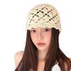 New Versatile Hat Hand Woven Head Hat for Women Spring Hollow Cold Hat Thin Stacked Hat Pullover Hat