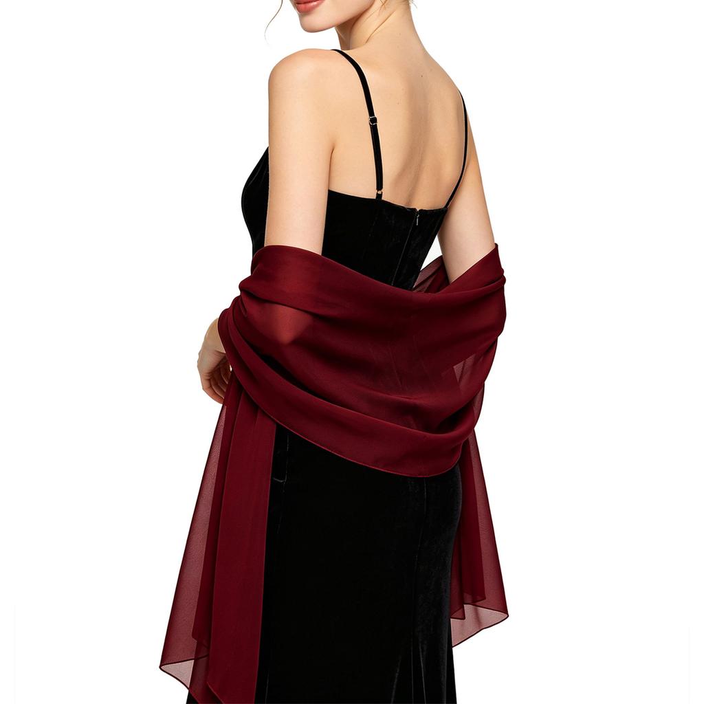 Elegante Sciarpa Leggera in Chiffon Trasparente Coprispalle da Sera per Donna Sciarpa Lunga Morbida per Matrimoni Eventi Formali Feste