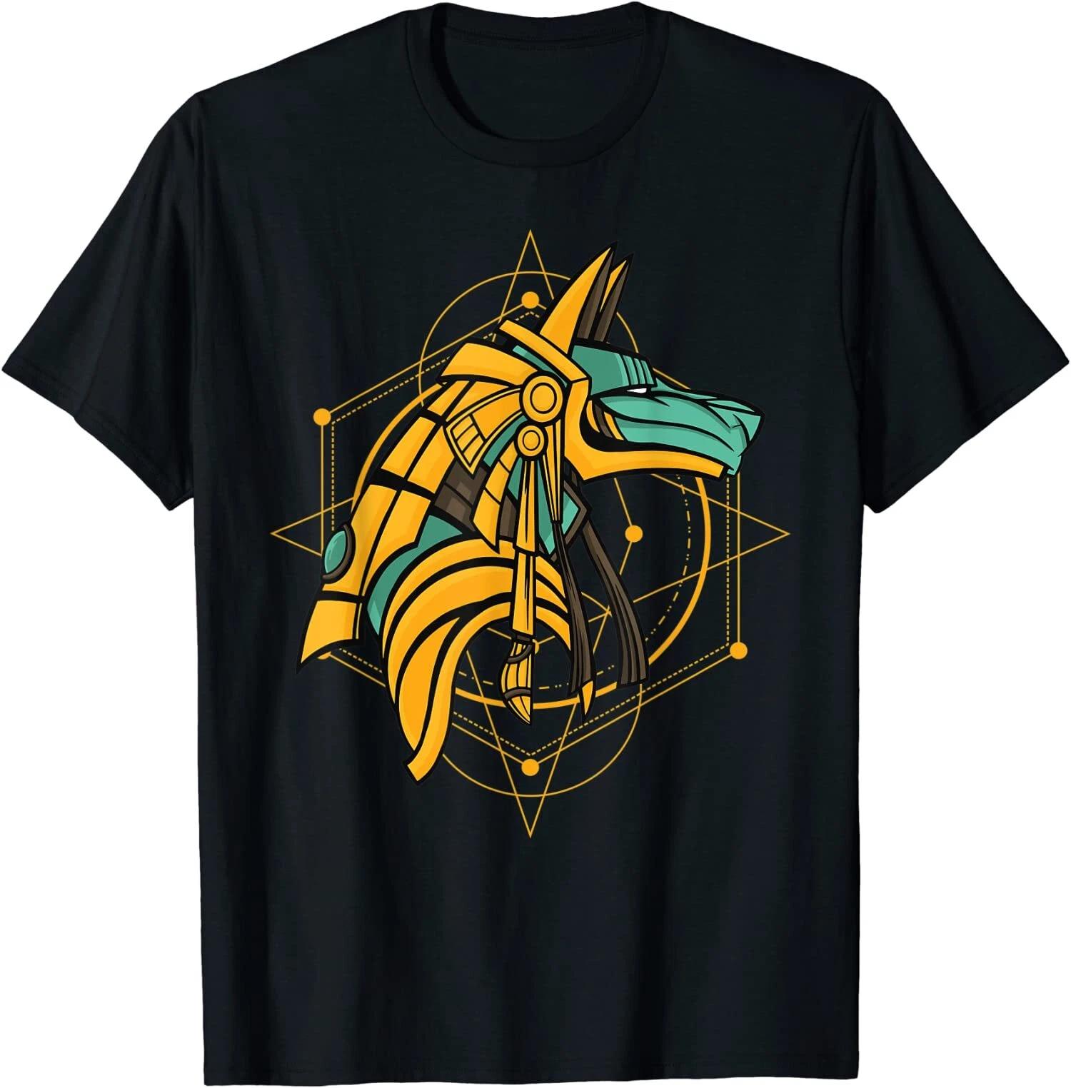 Anubis Egyptian God Illustration Steampunk Anubis T-Shirt XXXL