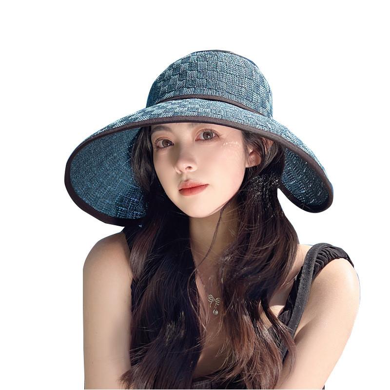 Summer Straw Sun Hat With Large Brim And Butterfly Knot For Women