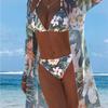 1011 three-piece swimsuit with sunscreen cover, trendy beach swimsuit three-piece set
