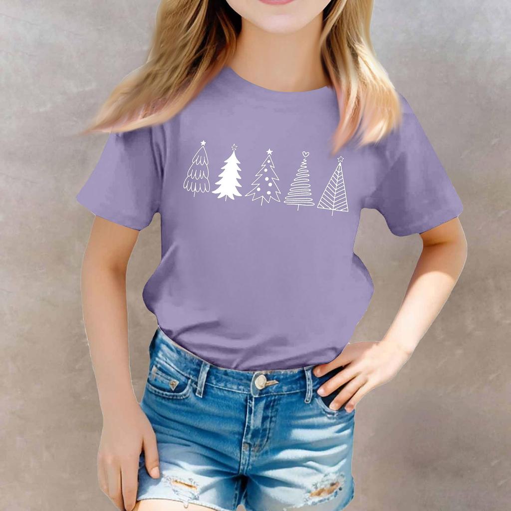 Christmas Day Toddler Girl Boy T-Shirts Kids Top Boys And Girls Printed Short Sleeved T-shirt