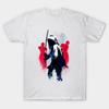Asian Size Men Black Print T-shirt Michonne No-Cut Heat Transfer Print Cotton Tshirt