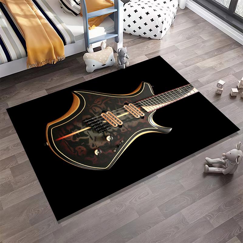Guitar Design Pattern Rug Non-slip rug suitable for living room and bedroom sofas
