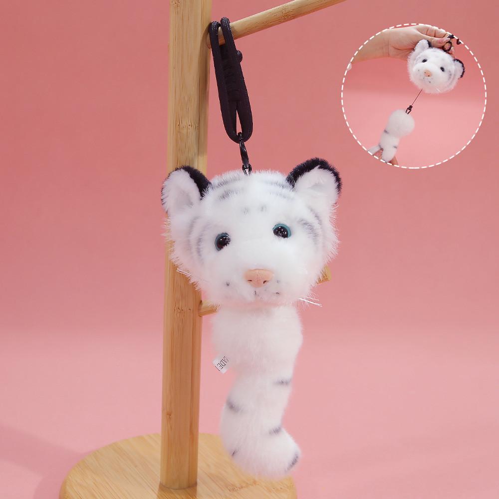 

Plush Tiger Tail Pull String Toy With Soft Polyester Filling For Kids And Collectors белый