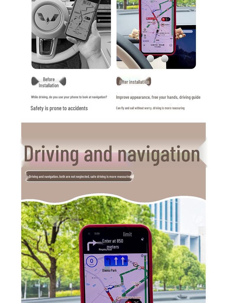 Wuling Bingo S Car Air Vent Phone Holder for 25 Models - Navigation & Decorative Accessory