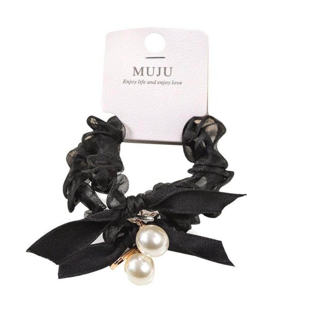 High Elasticity Bow Hair Rings Sweet Bow Design Lace Hair Accessories Hair Ties For Women