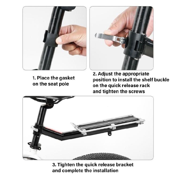 Bicycles Aluminum Alloy Seatpost Bag Holder Stand for Cycling Bicycles Luggage Carriers Cargo Rear Rack with Reflector