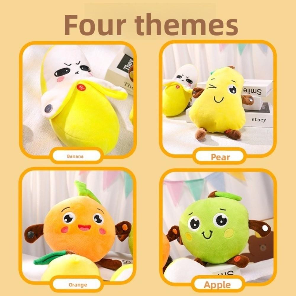 Interactive Musical Toy Sensing Beat Plush Toys Fruit Musical Dooll Pear Fruit Sensing Beat Piano Plush Toy Orange