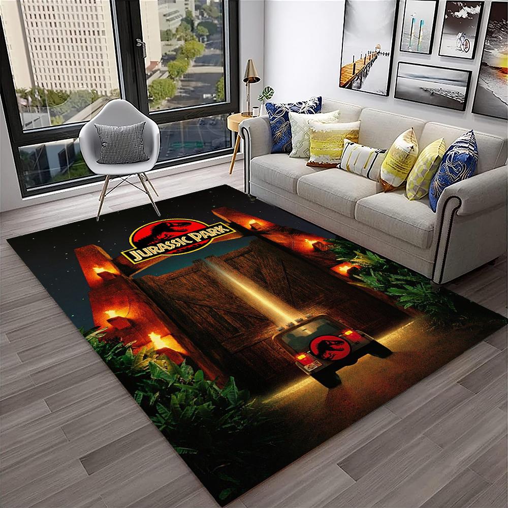 Jurassic Park Dinosaur Cartoon Child Carpet Rug for Home Living Room Bedroom Sofa Doormat Decor,Play Area Rug Non-slip Floor Mat