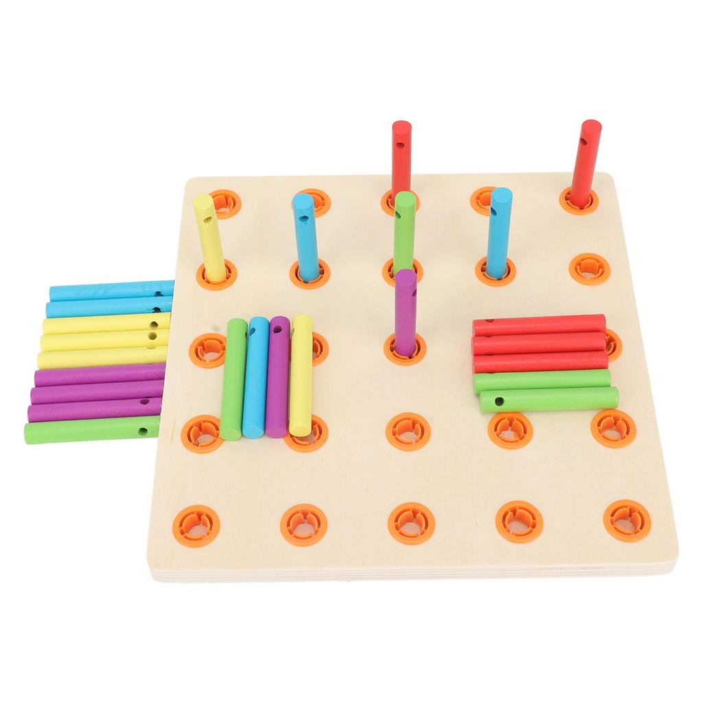 Wooden Geoboard Hand Eye Coordination Sensory Training Safe Wood Mathematical Array Block for Kids O
