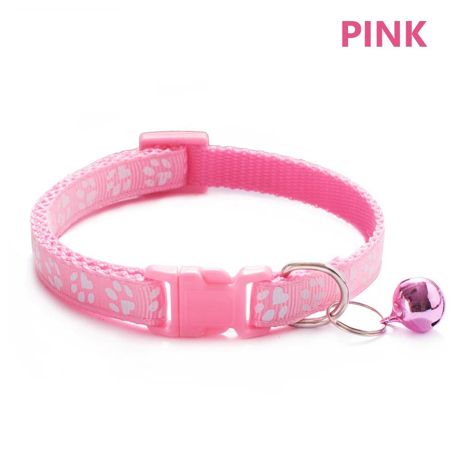 1/5Pcs Adjustable Footprint Pet Collar with Bell, Cute Soft Neck Collar for Puppy Small Dog Kitten Cat Daily Wear