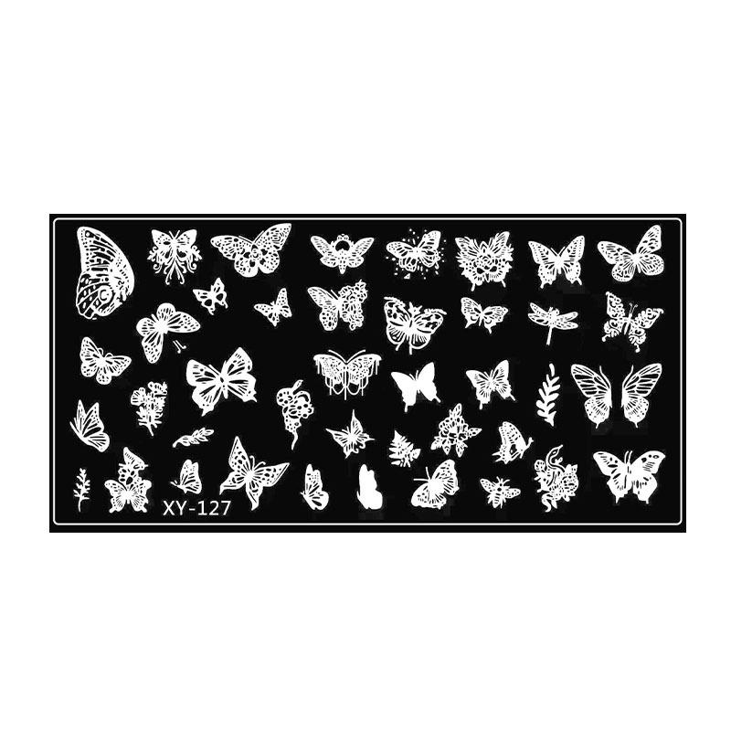 Nail Art Stamping Plates: Stainless Steel Bow, Knot, Chrome Hearts, Cross, Gothic Retro Templates
