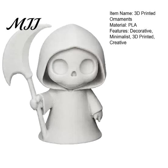Gift For Home Office 3D Printed Ghost Figurine, Cute Desktop Ornament, Mini Storage Organizer Halloween Reaper Statue for Study Room Decoration