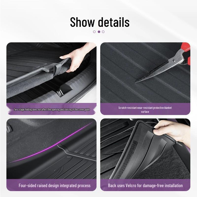 Xiaomi SU7 Trunk Mat: TPE Integrated, Waterproof, Wear-Resistant, Full Coverage, Raised Version Tail Box Mat.