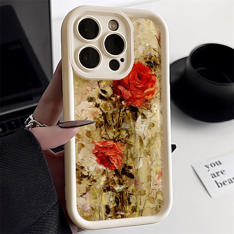 

Чехол для телефона Flower для iPhone 11 15 16 Pro Max 13 14 12 XS X XR 7 8 Plus SE 16promax жидкий силиконовый противоударный мягкий чехол Funda For iPhone13