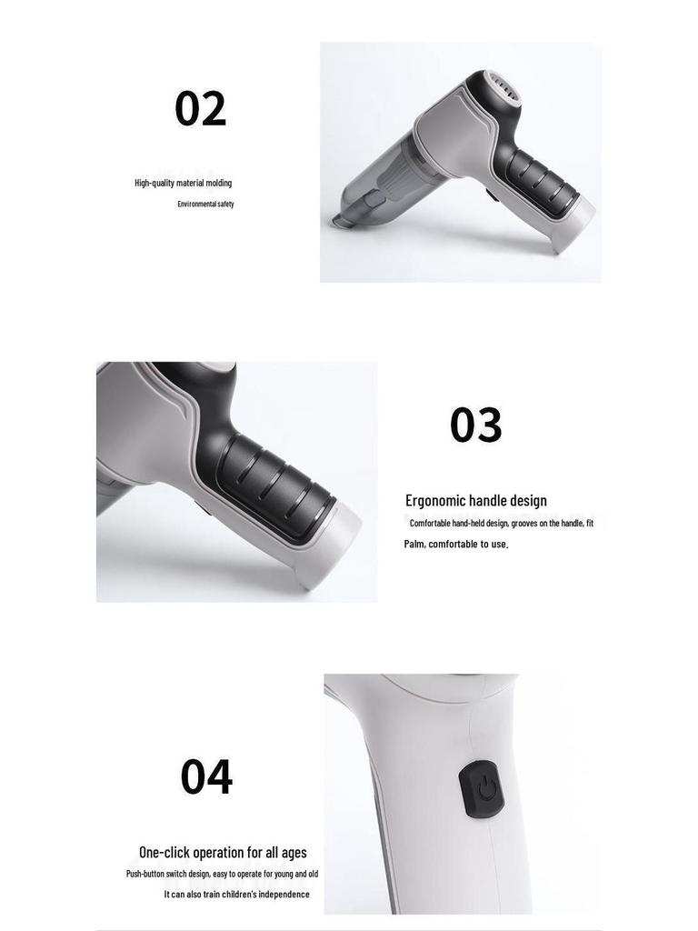 Wireless Car-Mounted Mini Vacuum Cleaner with Blowing and Suction, Portable Handheld Design, Lithium Battery Powered