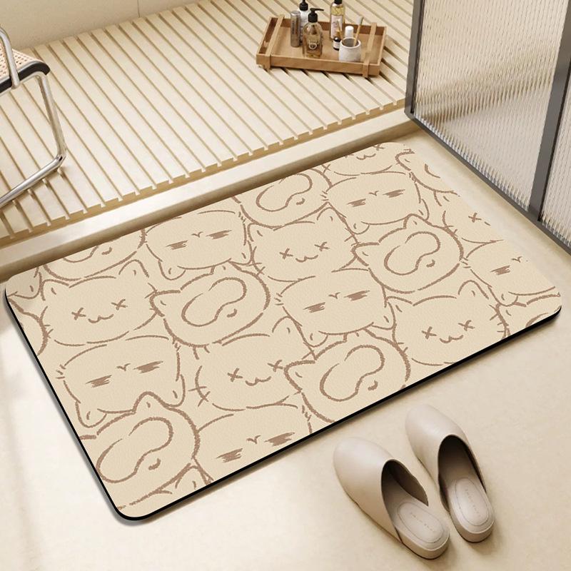 

Bathroom Water Absorption and Quick-drying Household Toilet Door Anti-fall Anti-slip Door Mat Diatom Mud Foot Pad Carpet 40 * 60CM