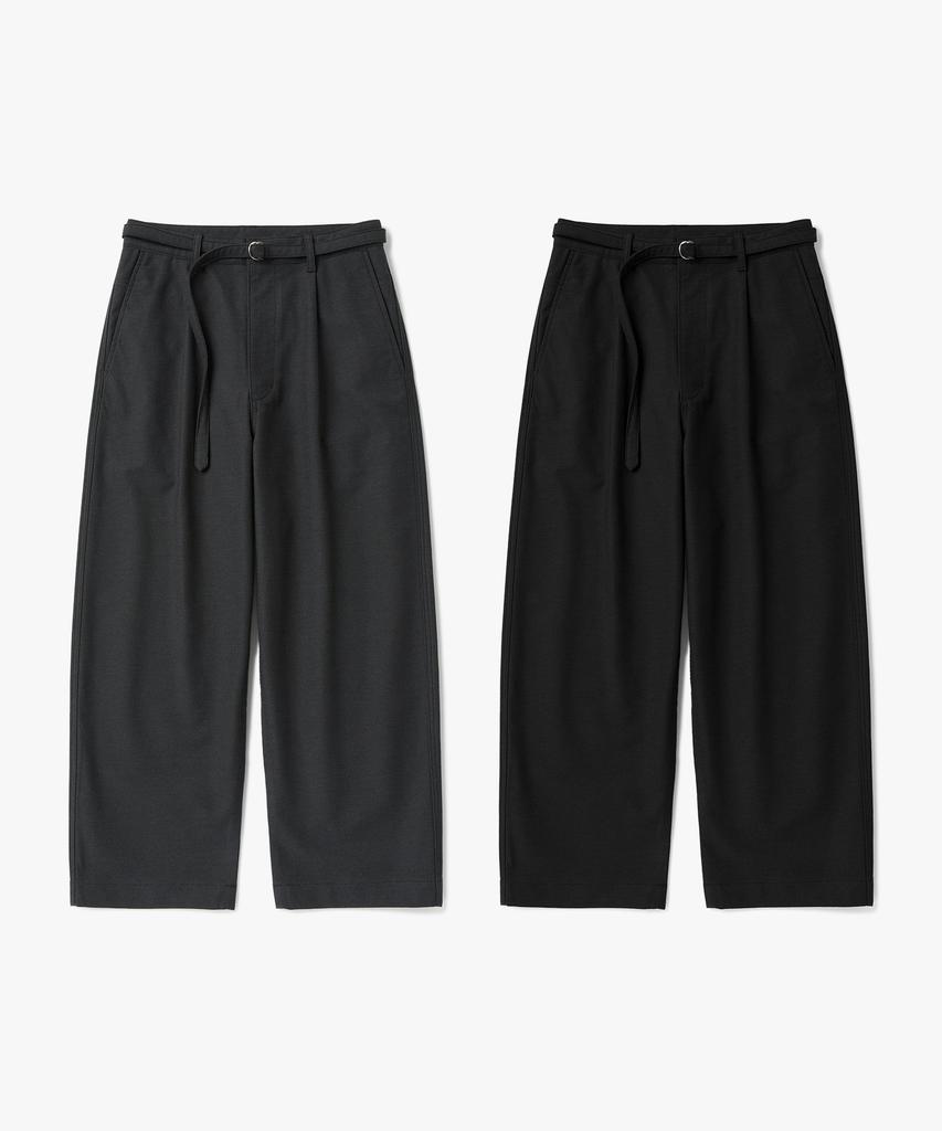 SUARE Belted Sandal Wide Pants Black