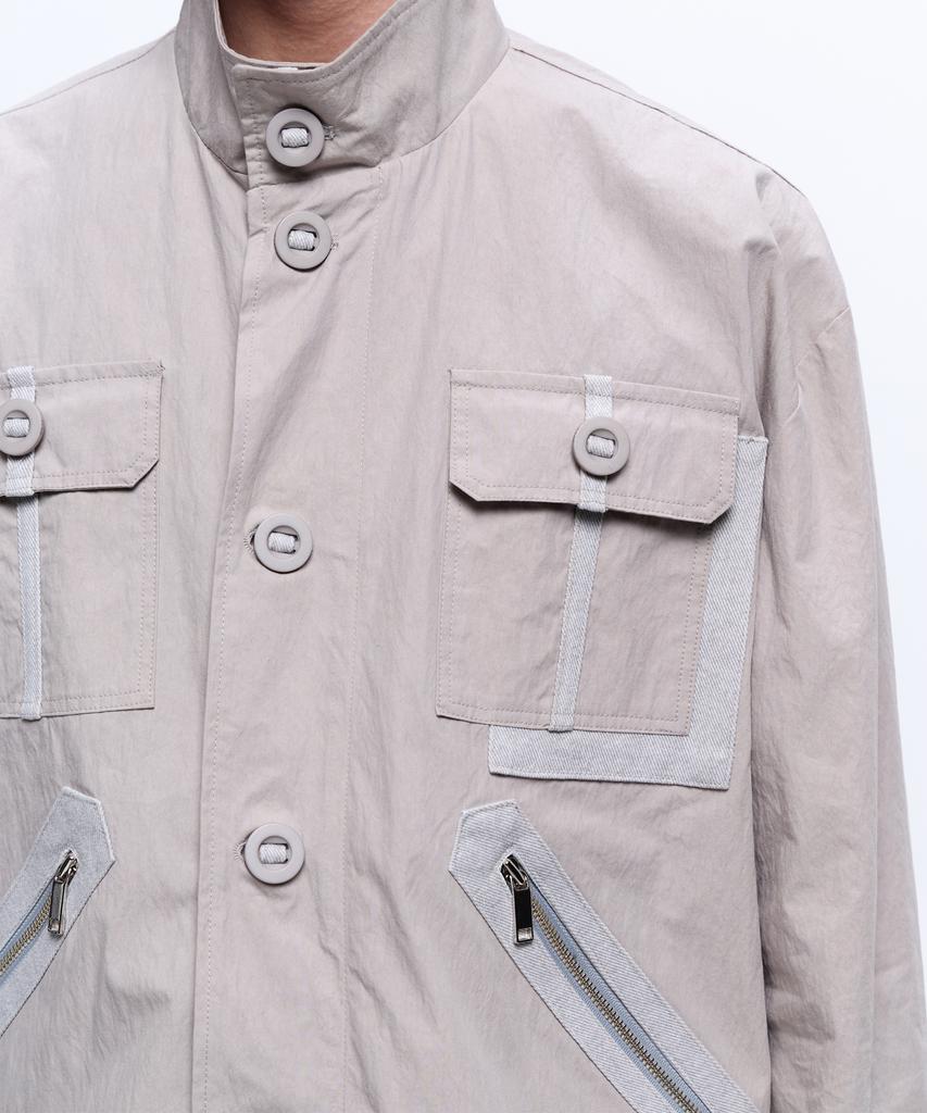 Rssc Denim Mixed Cotton Field Jacket - Gray