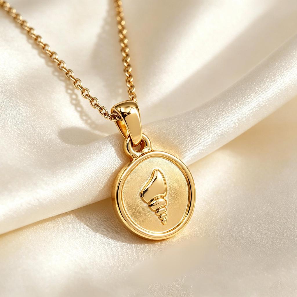Stainless Steel Conch Pendant Necklace - Holiday Style, Women's Light Luxury with Drip Oil, Versatile Clavicle Chain