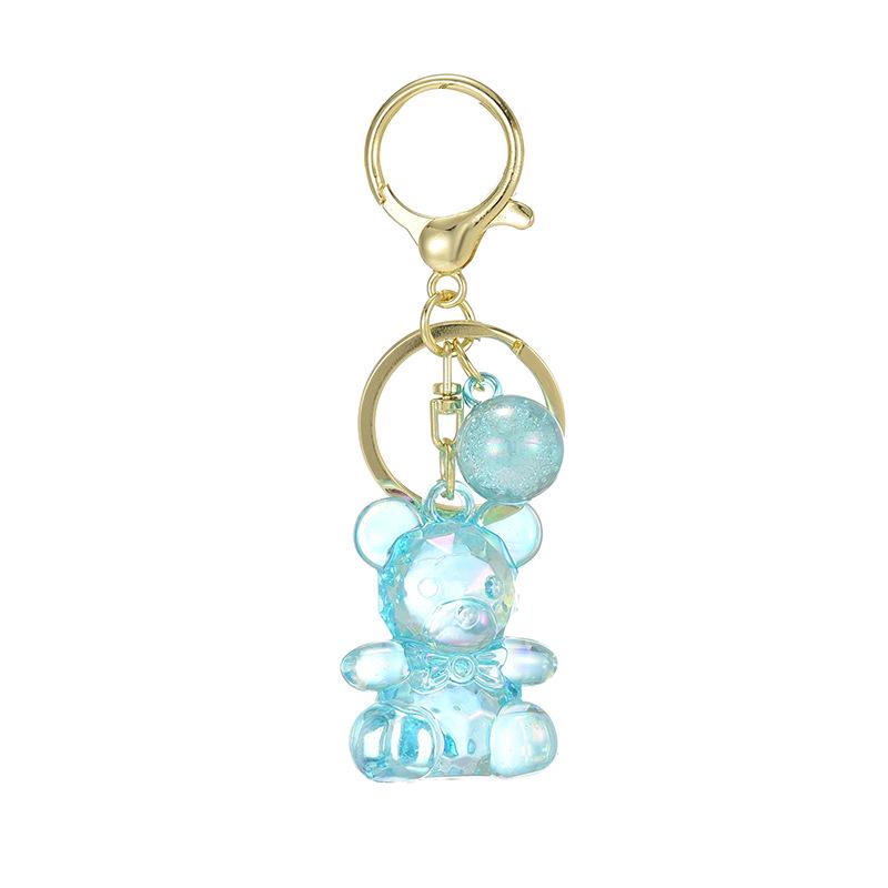 Iridescent Little Bear Keychain with Bow Tie - Acrylic Bag Charm Blind Box