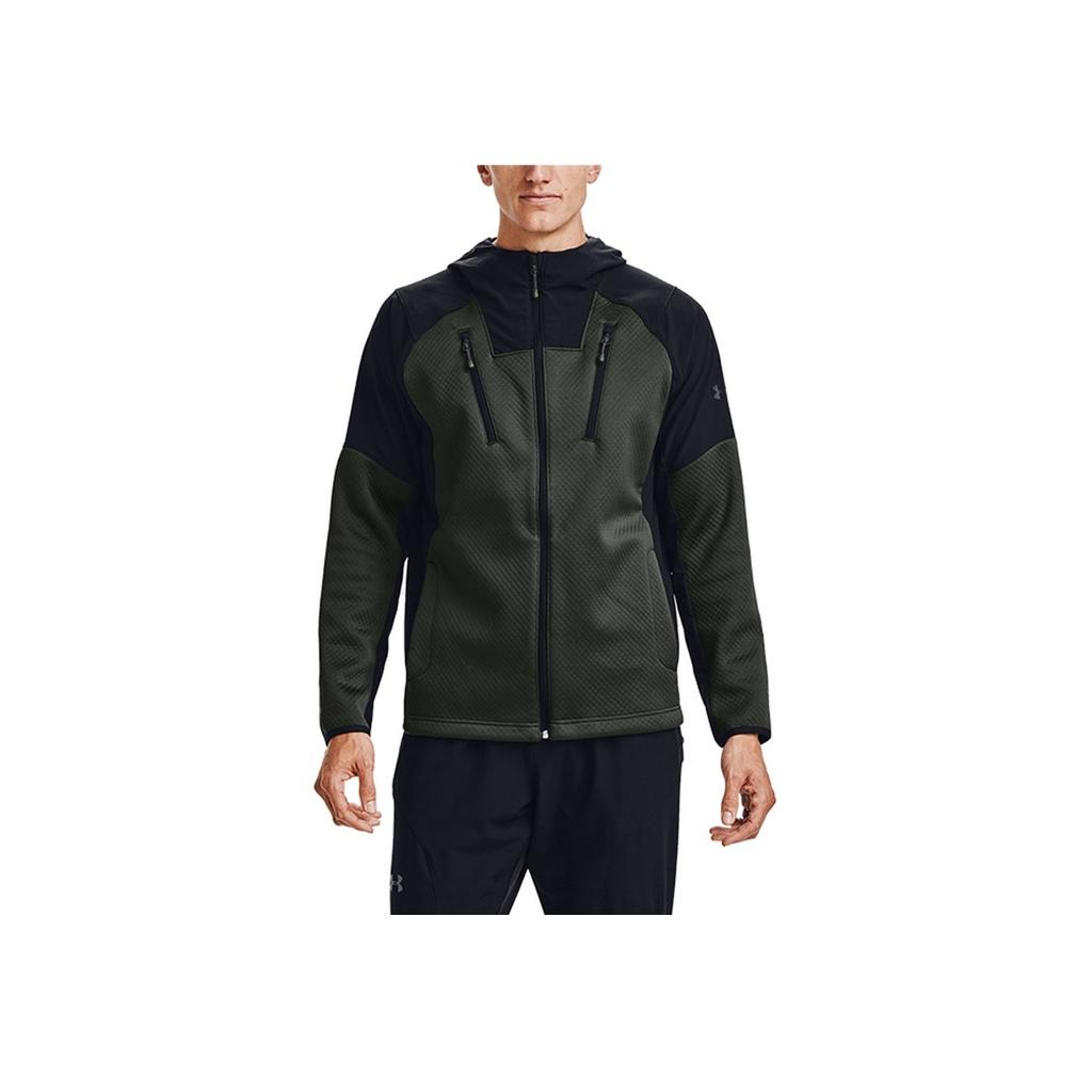 Under Armour Recover Color Block Sports Hoodie Jacket Men Jackets Green 1357473-310