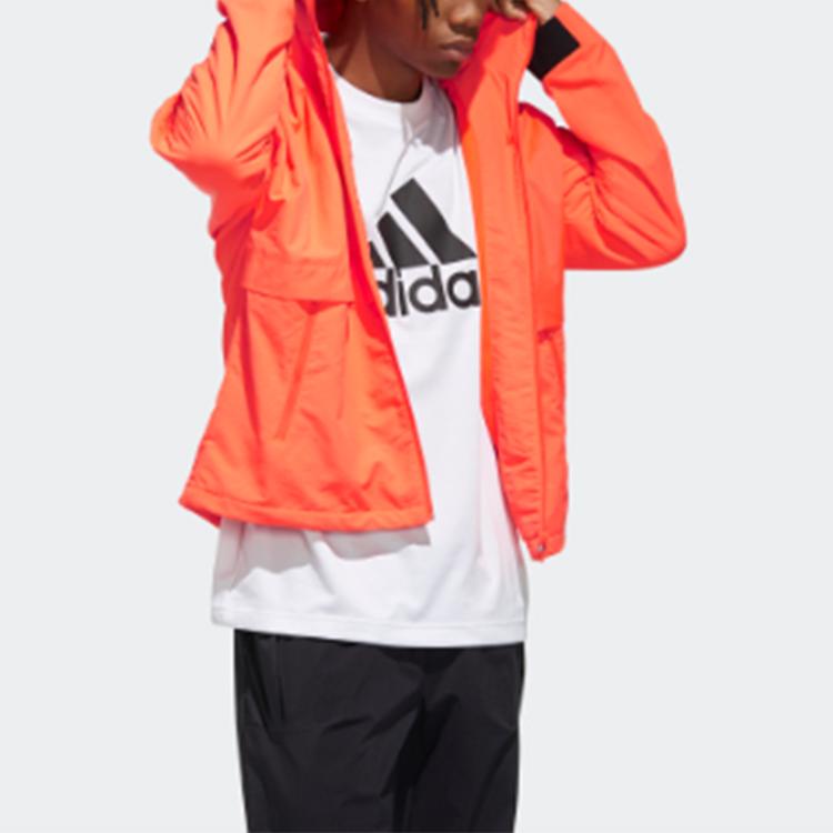 Adidas O2 Windbreaker Colorblock Jacket Men Outerwear Orange Red FM9420