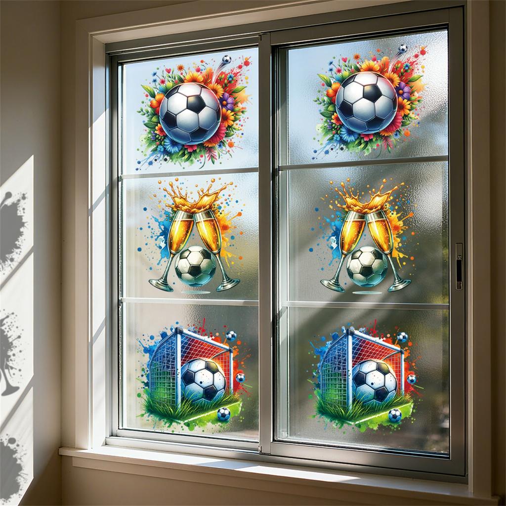 Decorative Stickers, Football Shooting Celebration Elements, Window Stickers, Fan Support Stickers, Adhesive Static Stickers