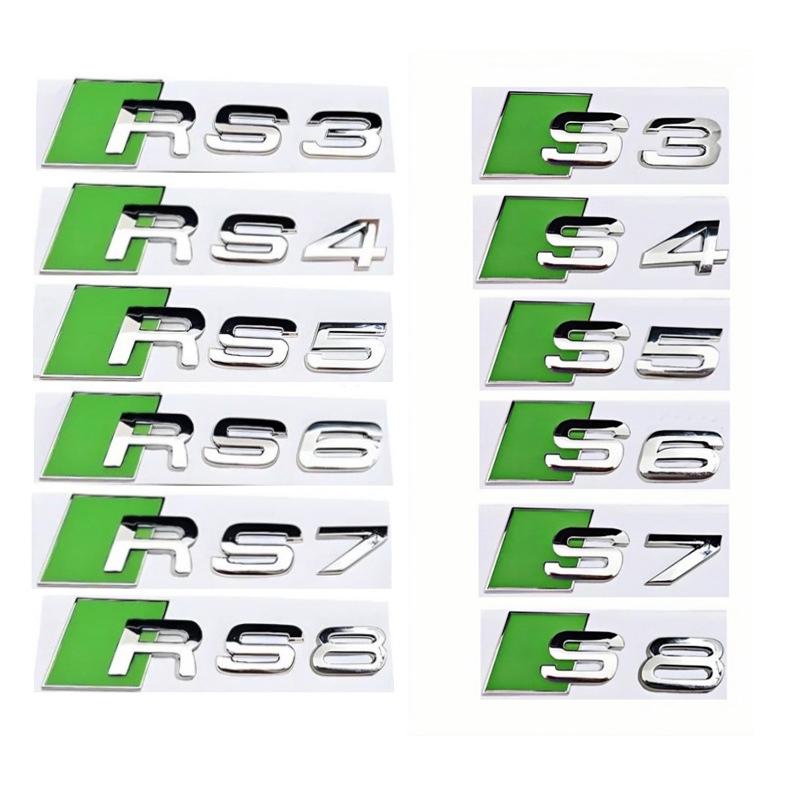 Plastic Modified Accessories Car Letter Emblem Stickers for Audi RS7 RS8 S3 RS3 RS4 RS5 RS6 S4 S5 S6 S7 S8 Logo Rear Trunk Badge