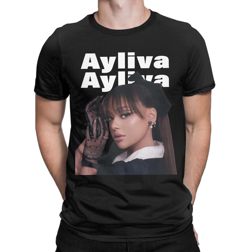 Vintage Ayliva Sänger T-Shirts Unisex Baumwolle Kurzarm Musik Rundhals Sommerkleidung