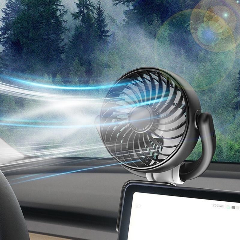 Portable Fan For Car Adjustable Car Central Control Screen Fan Low Noise Auto Accessories Air Circulation for Vehicle