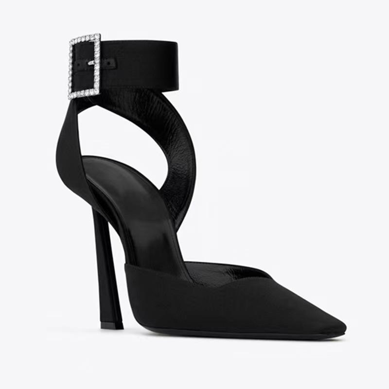Sexy Diamond Accessories Temperament Dinner Fine Super High Heel Pumps 2024 New Fashion Pointed Elegant Women's Shoes Summer