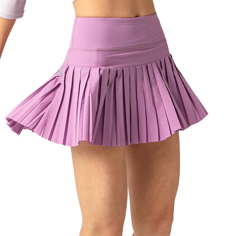 

Юбка-брюки в европейско-американском стиле: Спортивные шорты со складками, быстросохнущие, с защитой от воздействия внешней среды для летнего фитнеса XS фиолетовый