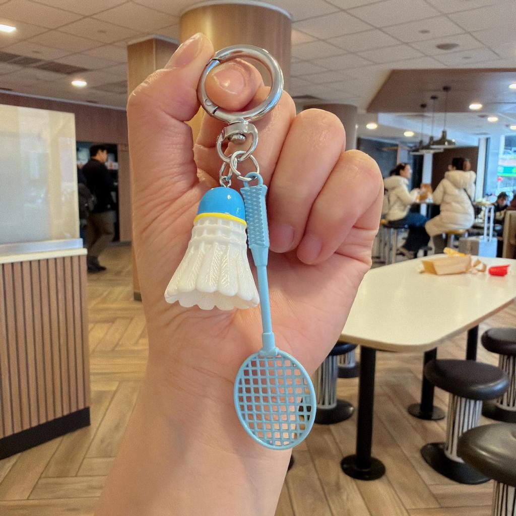 Xiaohongshu Badminton Keychain: Sports Fan Backpack Decor Pendant