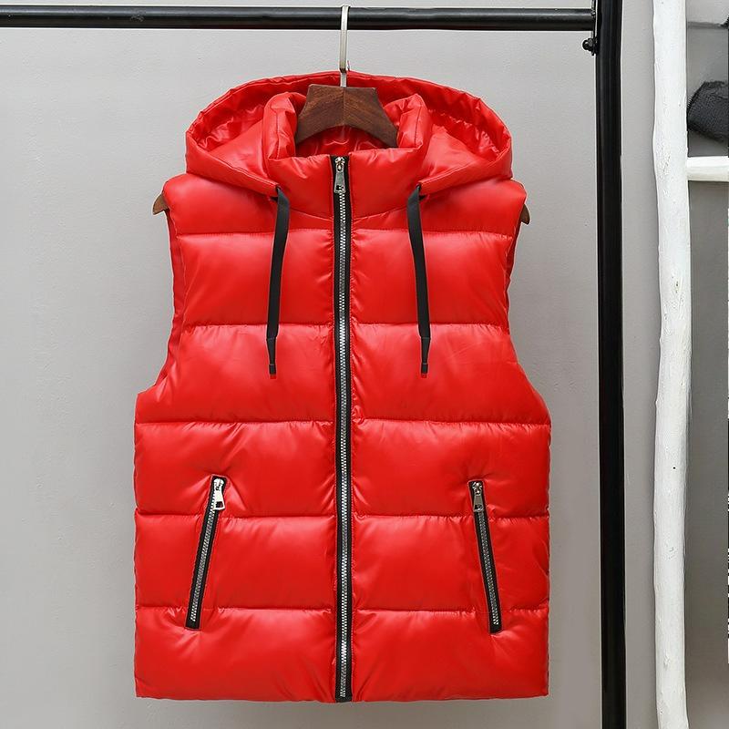 Men's Waistcoat Autumn and Winter Glossy Jacket Thick Cotton Waistcoat Warm Vest Outer Wear Couple Waistcoat