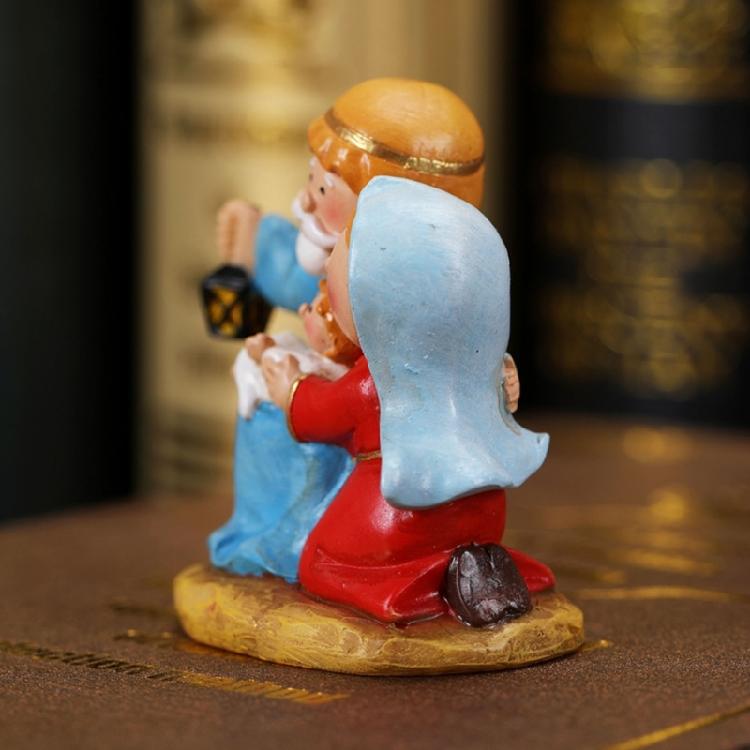Religious Home Decors Nativity Scene Cartoon Resins Miniature Figurines Festives Tabletop Holiday Manger Scene Ornament