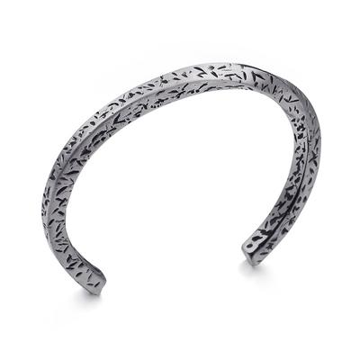 European And American Retro Personalized Simple Open Pattern Titanium Steel Men 'S Bracelet Gift 