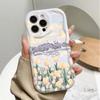 Cute Oil Painting Tulip Pattern Cream Wave Phone Case For iPhone 16 17 Pro Max 16e 15 14 13 12 11 Pro Plus Shockproof Soft Cover