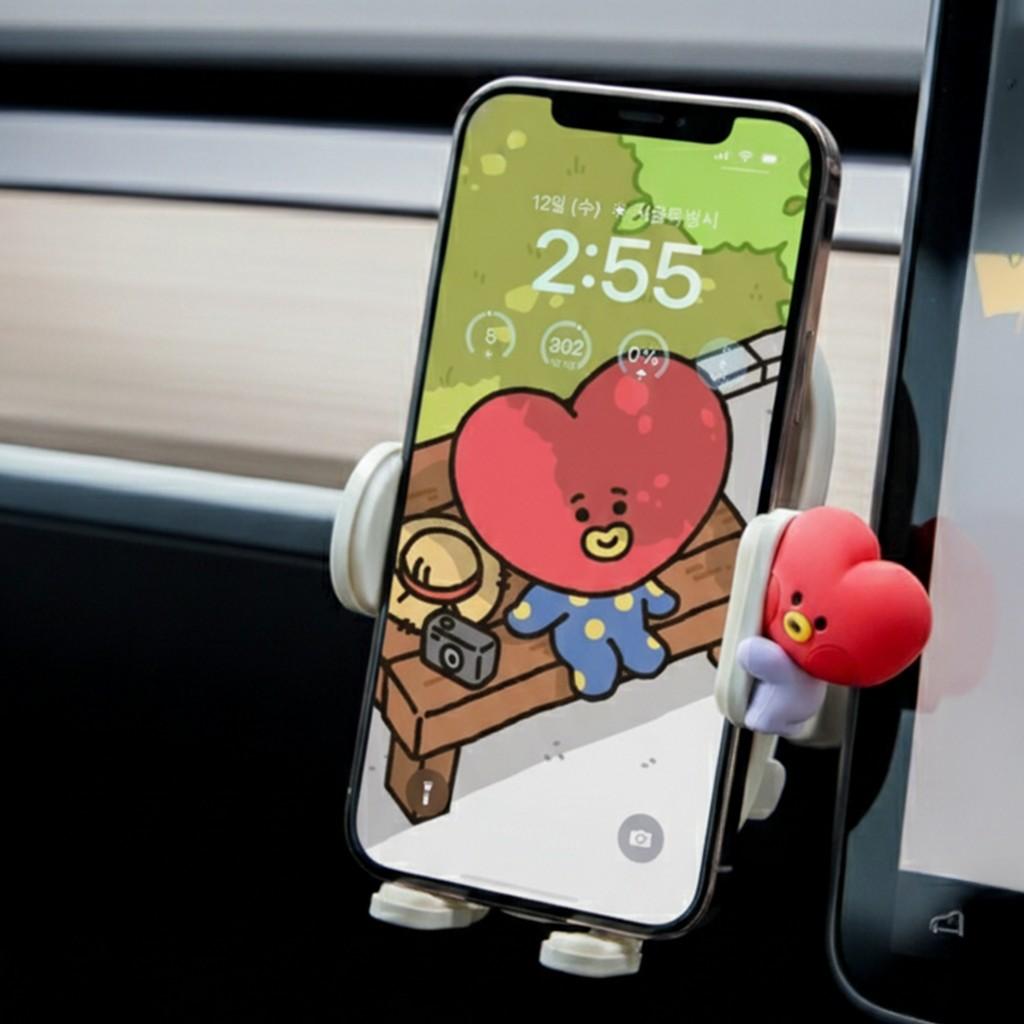 Line Friends BT21 TATA minini Car Fast Charging Smartphone Mount