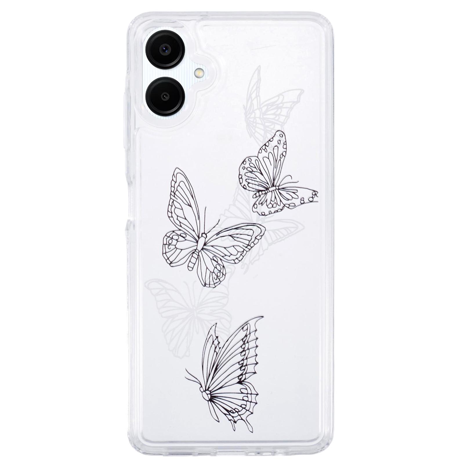 

For Samsung Galaxy A06 4G TPU Case Pattern Printing Shockproof Airbag Phone Cover Butterflies